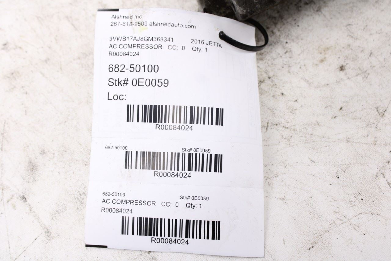 2012-18 Volkswagen Jetta Sport 1.8L Air Conditioning AC Compressor 1K0-820-808-H11
