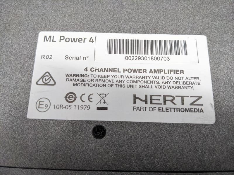 Hertz Mille ML Power 4 Power Amplifier 4 Channel - Alshned Auto Parts