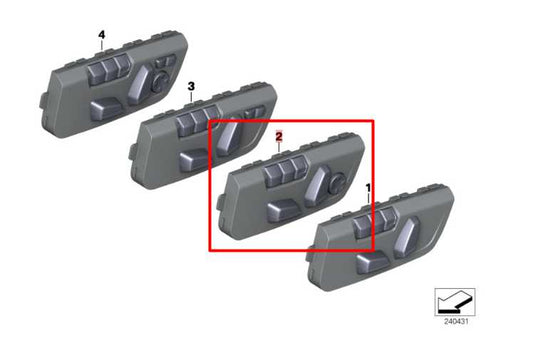 13-16 BMW 328i xDrive SULEV Front Driver LH Side Seat Adjustment Control Switch - Alshned Auto Parts