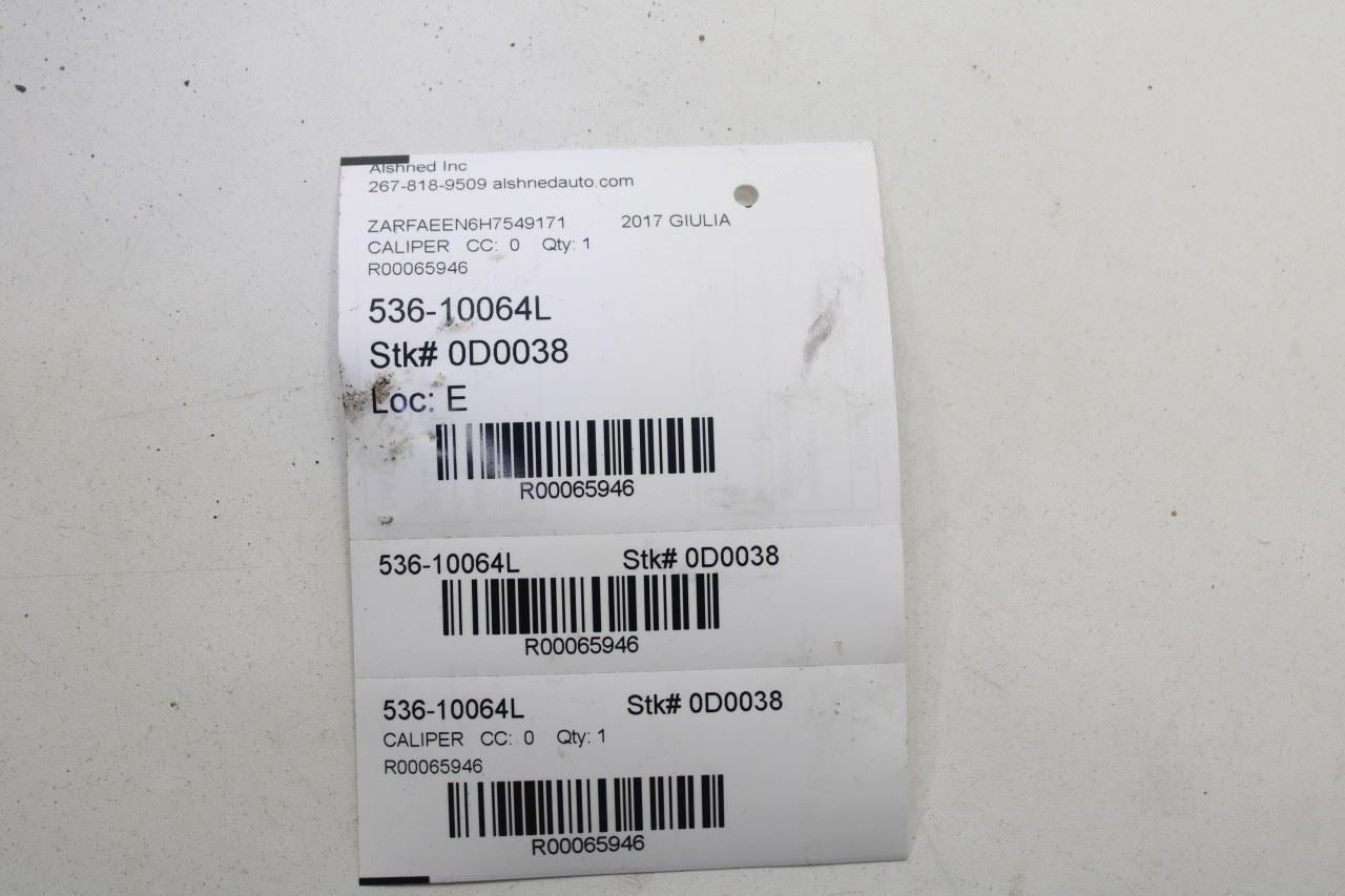 2017-2019 Alfa Romeo Giulia Ti AWD Rear Left Side Brake Disc Caliper 00505414950 - Alshned Auto Parts
