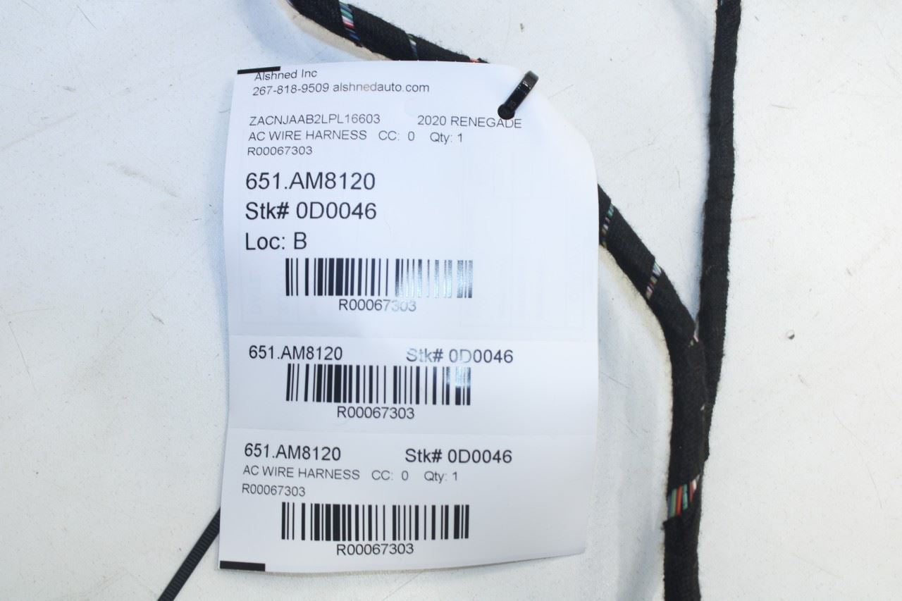 2019-2021 Jeep Renegade Sport AC and Heater Wiring Harness 68413882AA OEM - Alshned Auto Parts