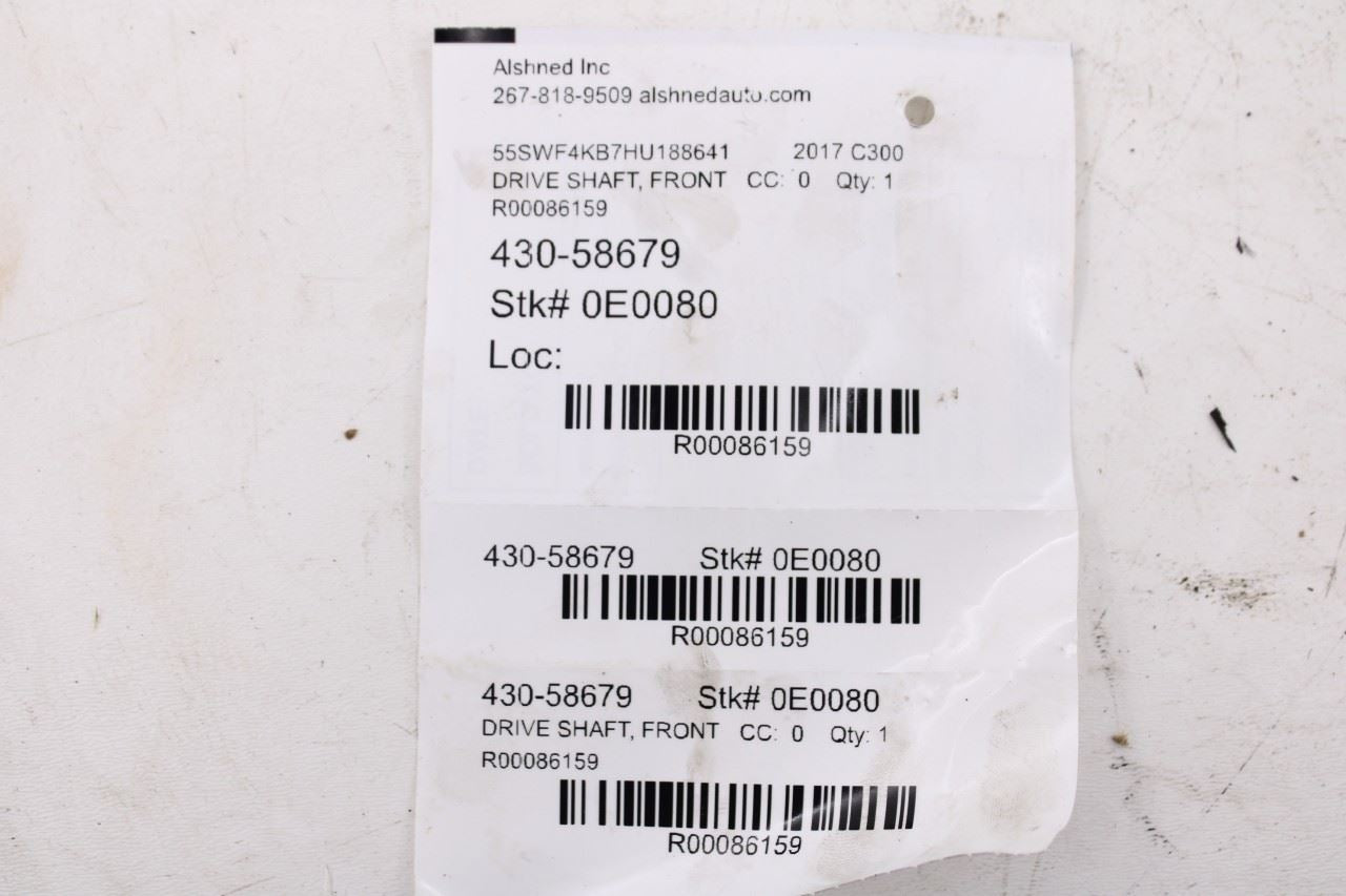2015-2017 Mercedes-Benz C300 4Matic Sedan 2.0L AWD Front Drive Shaft Propeller12