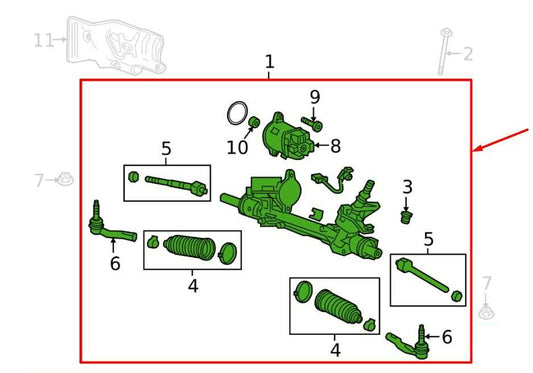 2018-2020 Chevrolet Equinox Terrain Power Steering Gear Rack and Pinion 84992271 - Alshned Auto Parts