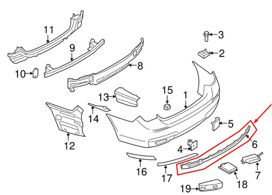 2010-15 BMW 750Li xDrive Rear Bumper Lower Valance Trim Cover 51127898890 *ReaD* - Alshned Auto Parts