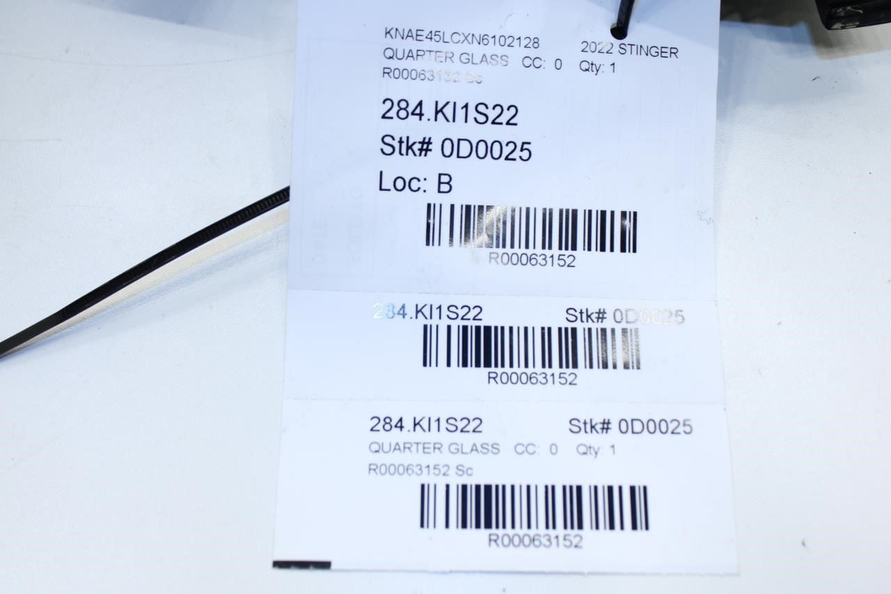 2018-2023 Kia Stinger GT1 Rear Left Door Window Fixed Vent Glass 83570J5510 OEM - Alshned Auto Parts