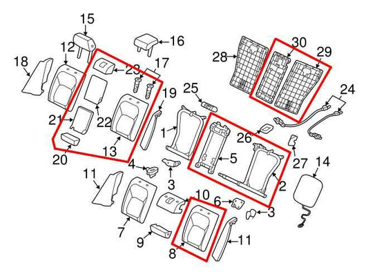 17-20 Jaguar XE R-Dynamic S Rear Left 2nd Row Seat Upper Cushion T4N25313QKB OEM - Alshned Auto Parts