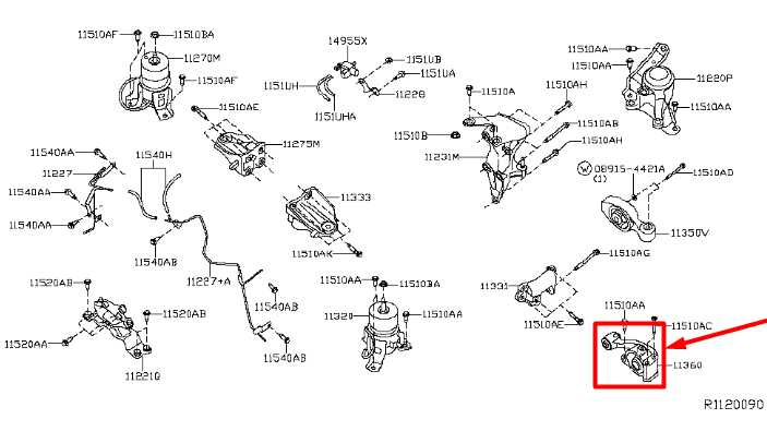 2014-20 Infiniti QX60 3.5L FWD Rear Engine Torque Rod Mount Bracket 11360-4RA0A - Alshned Auto Parts