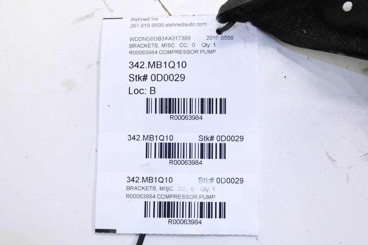 07-13 Mercedes-Benz S550 Air Airmatic Suspension Compressor Pump Holder Bracket - Alshned Auto Parts