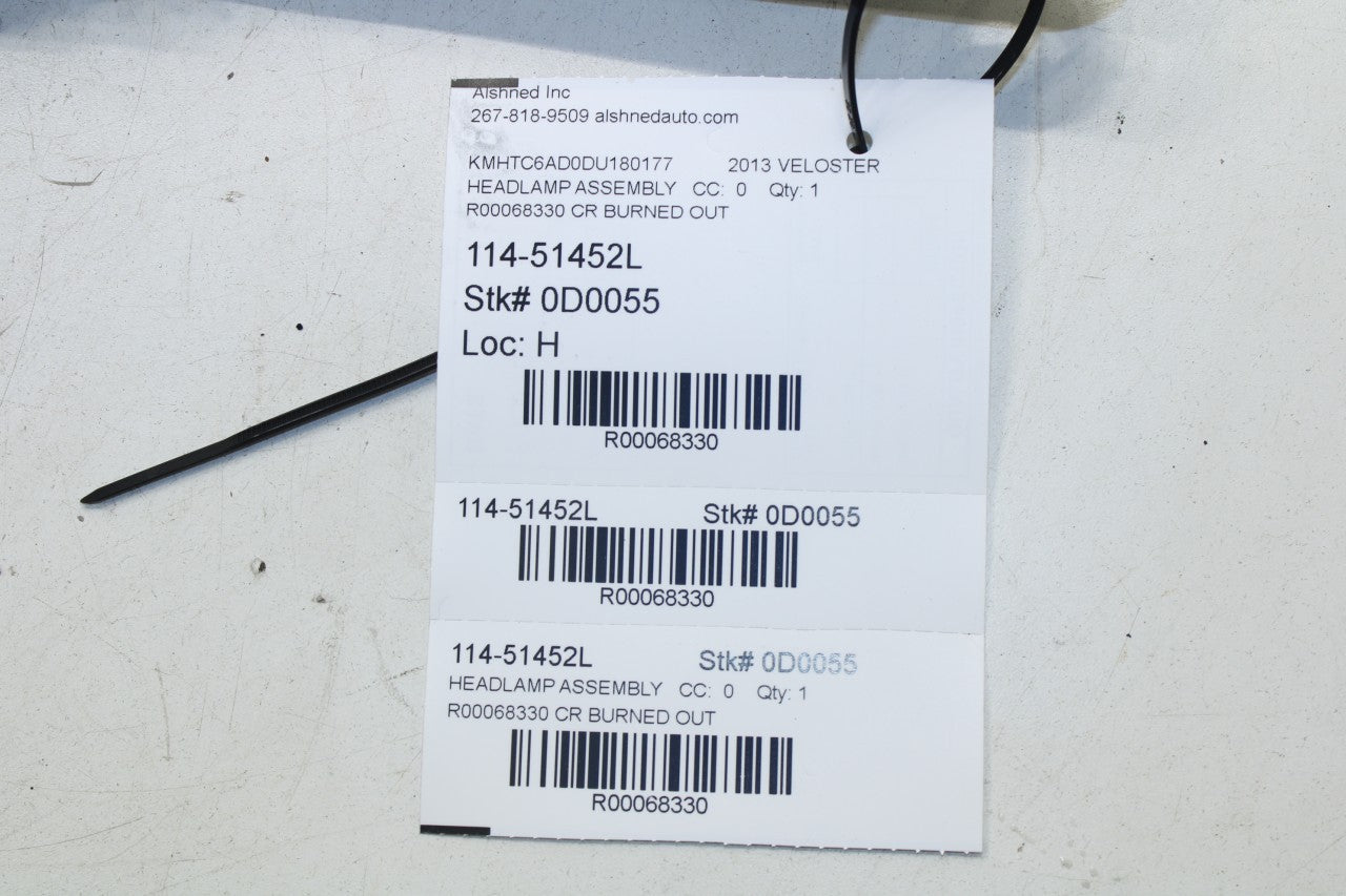 2011-2017 Hyundai Veloster 1.6L FWD Front Driver Left Side Headlight Lamp *ReaD* - Alshned Auto Parts