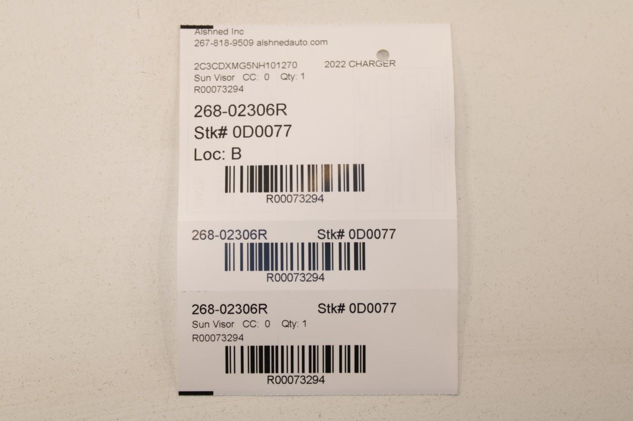 14-23 Dodge Charger GT Front Right and Left Side Sun Visor w/ Illuminated Mirror - Alshned Auto Parts