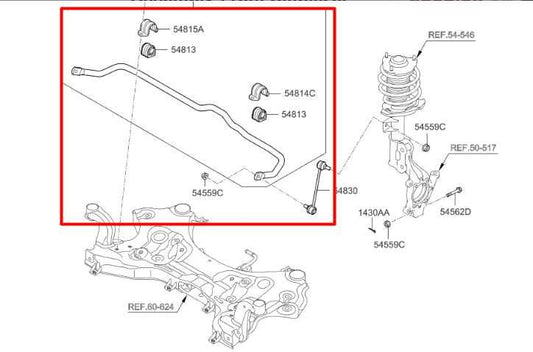 15-21 Hyundai Tucson FWD Front Stabilizer Sway Anti-Roll Bar w/ Link 54810-D3000 - Alshned Auto Parts
