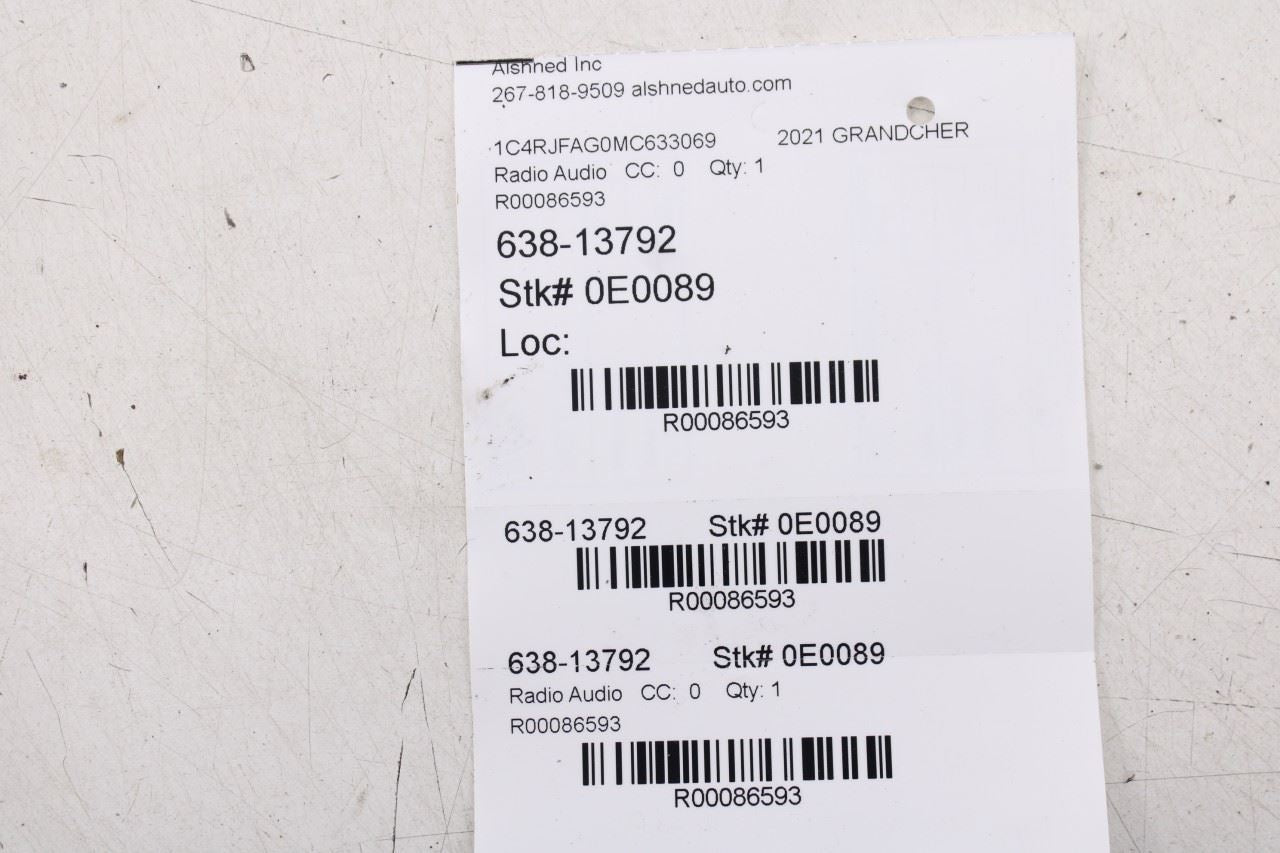 18-22 Jeep Grand Cherokee Laredo X 4x4 Sound System Amplifier Amp 68526085AA OEM - Alshned Auto Parts