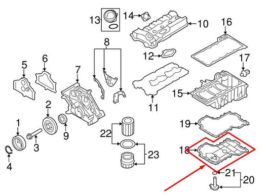 2010-2015 BMW 750Li xDrive 4.4L AWD Engine Motor Lower Oil Pan 7570694 OEM - Alshned Auto Parts