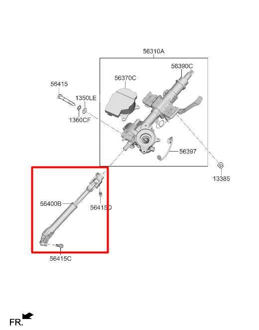 2021-2023 Hyundai Santa Fe SEL 2.5L AWD Steering Column Intermediate Lower Shaft1