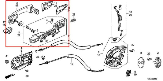 14-20 Acura MDX w/ Technology Pkg AWD Rear Driver Left Side Door Exterior Handle - Alshned Auto Parts