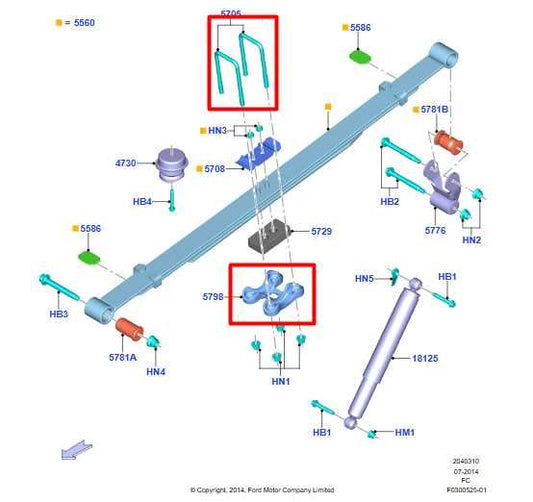 04-20 Ford F150 RWD Rear RH and LH Leaf Spring Mount Plate w/ U Bolts 7L345798AA - Alshned Auto Parts