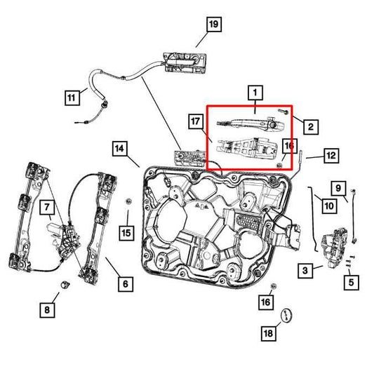 11-21 Jeep Grand Cherokee Limited Front Left Door Exterior Handle 4589881AH OEM - Alshned Auto Parts