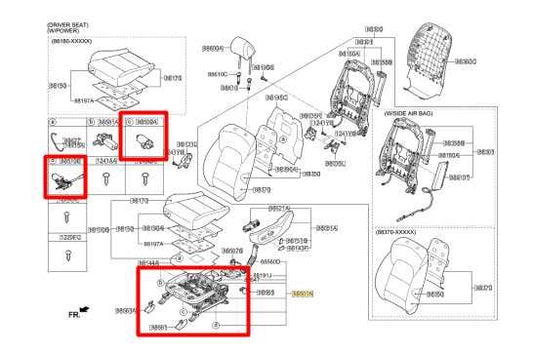 2015-2021 Hyundai Tucson Value Front Left Side Seat Lower Track Frame w/ Motors - Alshned Auto Parts
