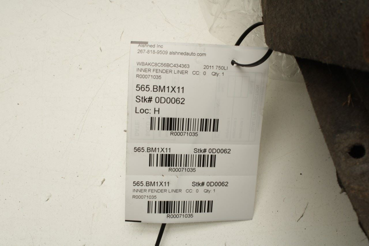 2010-2015 BMW 750Li xDrive Rear Right Wheelhouse Liner Splash Shield 51717185270 - Alshned Auto Parts