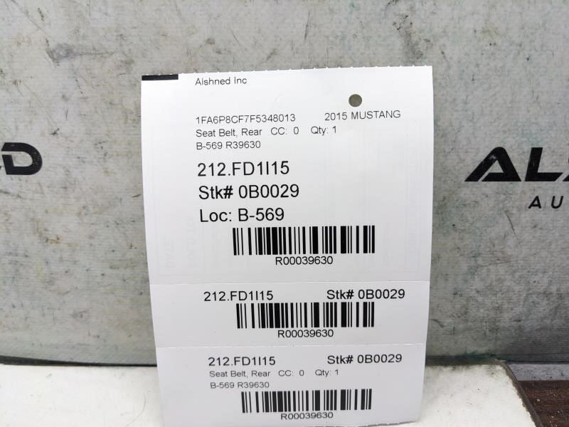 15-17 Ford Mustang GT 5.0L RWD Rear Driver Left Side 2nd Row Seat Belt Retractor10
