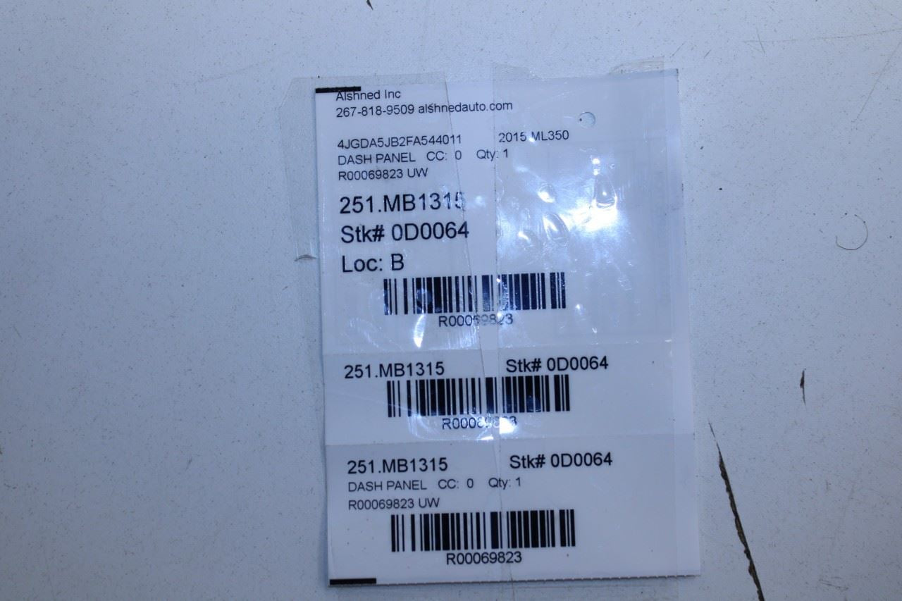 12-15 Mercedes-Benz ML350 RWD Front Dashboard RH and LH Side Trim Panel Set of 3 - Alshned Auto Parts