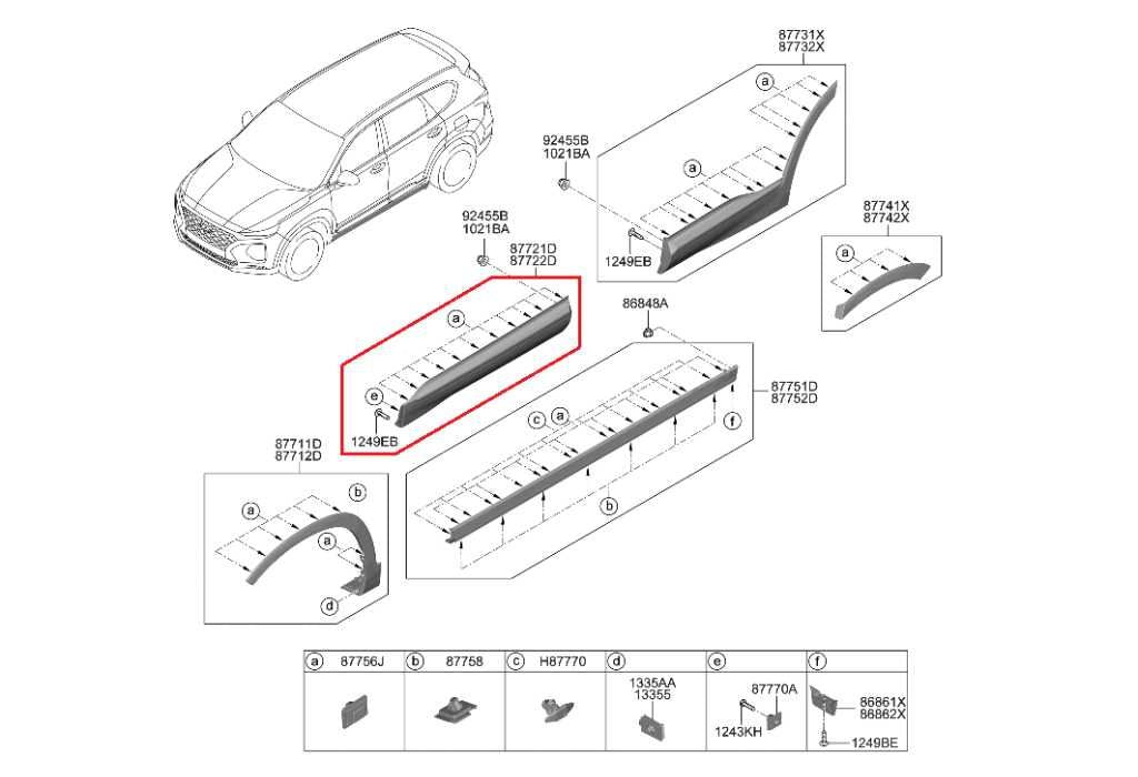 2019-23 Hyundai Santa Fe SEL Front Left Door Lower Garnish Molding 87721-S2200 - Alshned Auto Parts