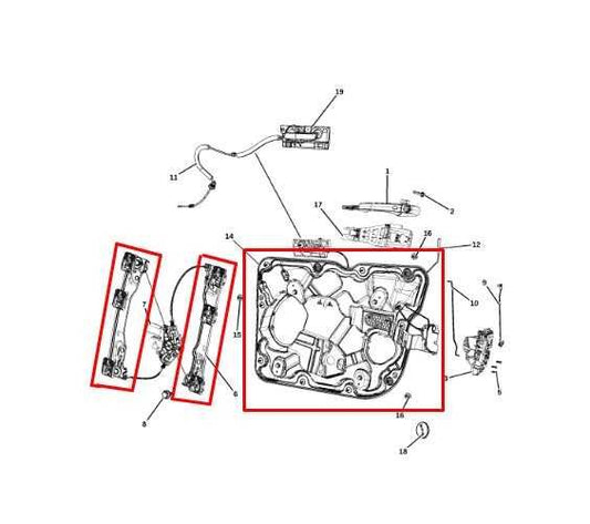 11-21 Jeep Grand Cherokee Front Right Door Window Regulator w Carrier 68079286AA - Alshned Auto Parts