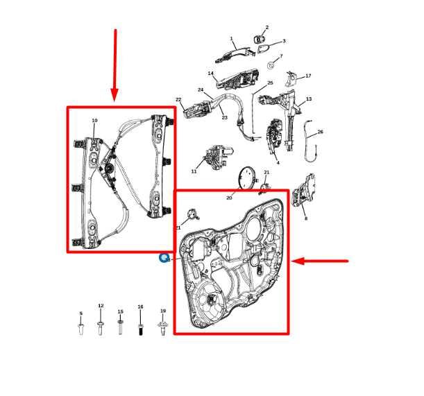 2018-21 Jeep Cherokee FR RH Side Door Window Regulator w/ Carrier 68227256AA OEM - Alshned Auto Parts