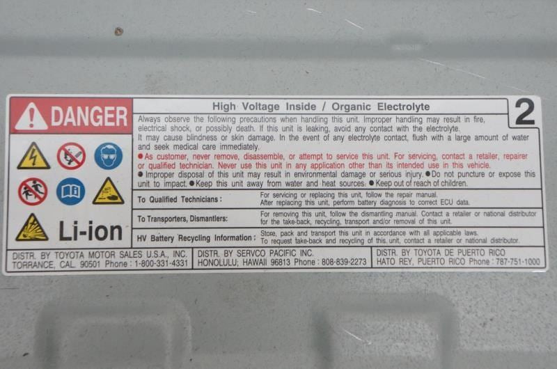 16-18 TOYOTA PRIUS HYBRID High Voltage HV Battery LITHIUM-ION G9280-47150 OEM - Alshned Auto Parts