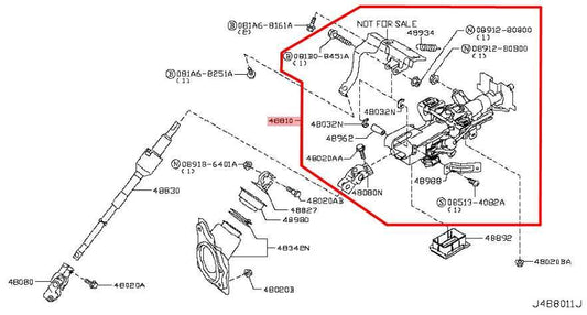 2014-2017 Infiniti QX50 3.7L AWD Steering Column Assembly 48810-3WU1A OEM - Alshned Auto Parts