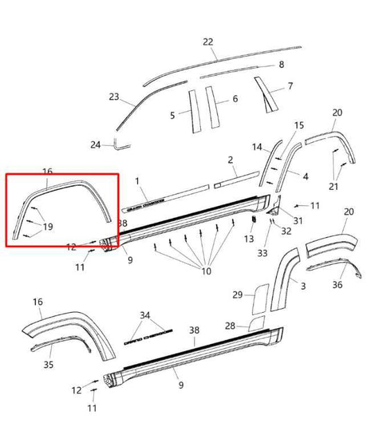 11-16 Jeep Grand Cherokee Limited Front RH Side Fender Flare Molding Trim *ReaD* - Alshned Auto Parts
