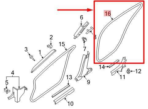 2016-20 Nissan Maxima RR LH Side Door On Body Weather Strip Seal 76924-9DJ1A OEM - Alshned Auto Parts