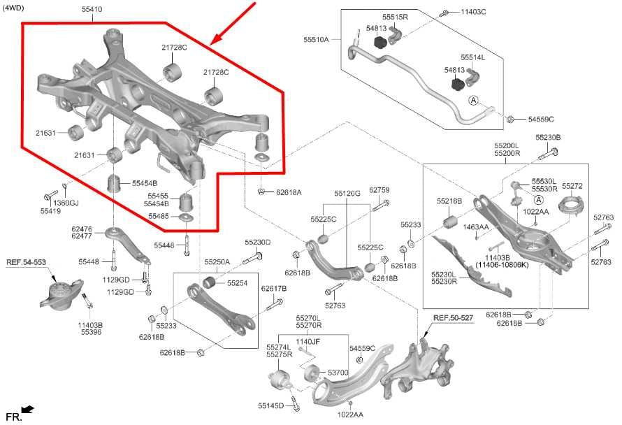2021-24 Kia K5 GT-Line 1.6L AWD Rear Suspension Crossmember Subframe 55405-L3500 - Alshned Auto Parts