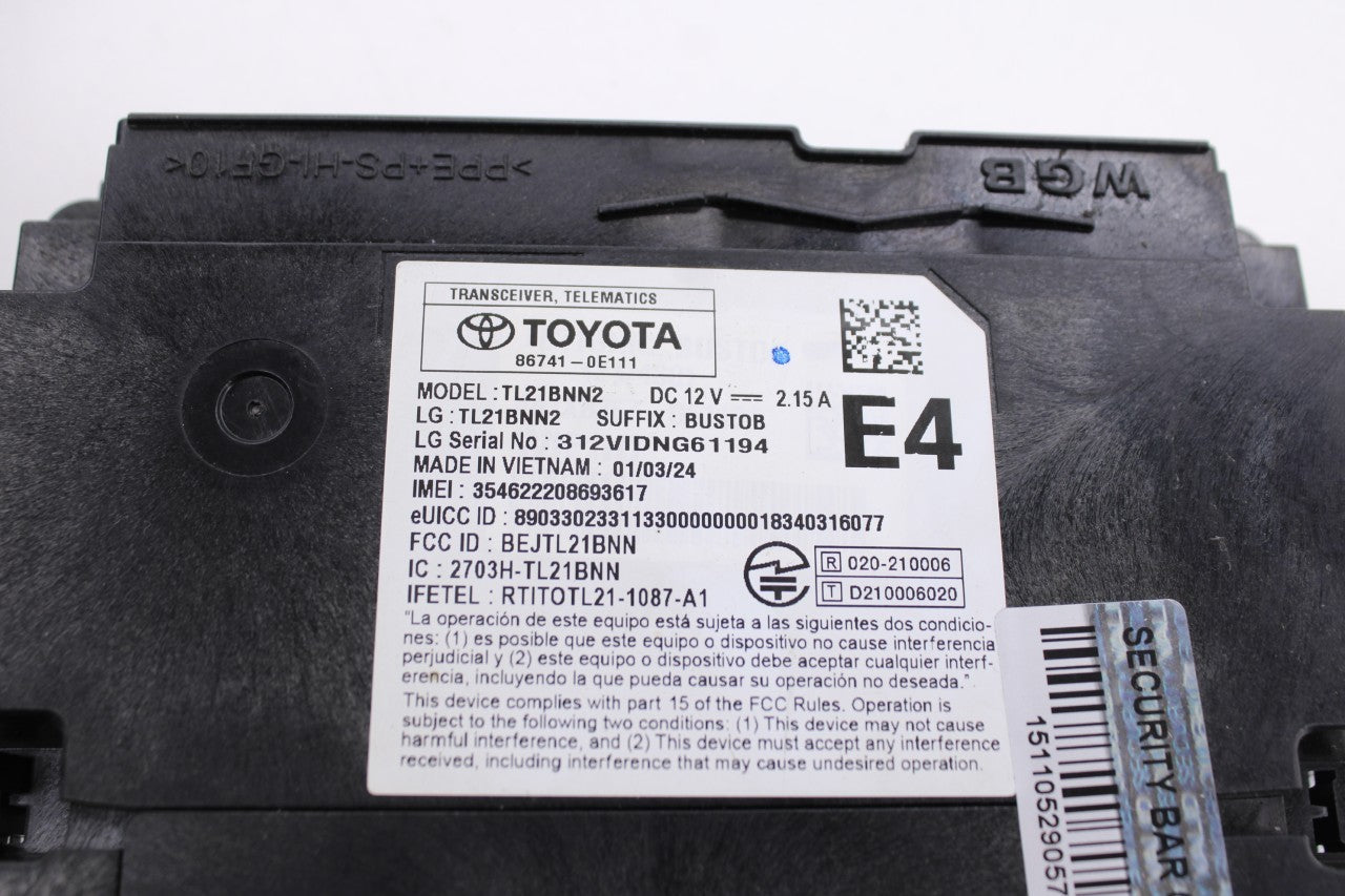 23-2024 Toyota Corolla LE Transceiver Telematics Control Module 86741-0E111 OEM2