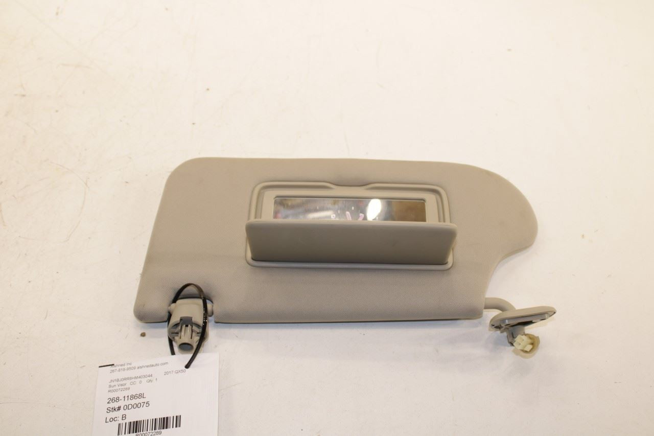 14-17 Infiniti QX50 3.7L Front Driver Left Side Sun Visor w/ Illuminated Mirror - Alshned Auto Parts