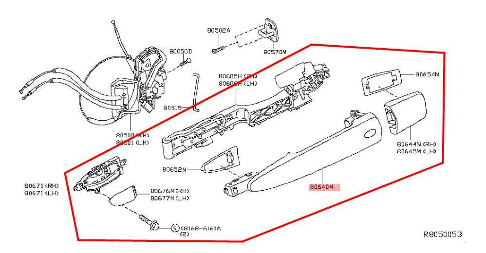 13-20 Nissan Pathfinder SV 3.5L AWD Front Driver Left Side Door Exterior Handle - Alshned Auto Parts