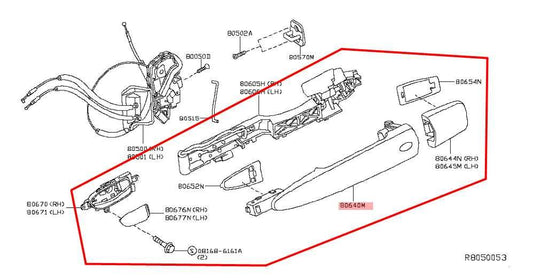 13-20 Nissan Pathfinder SV 3.5L AWD Front Driver Left Side Door Exterior Handle - Alshned Auto Parts