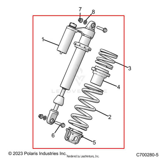 2014-24 Polaris RZR XP 1000 Ultimate Front Driver Left Side Shock Strut Absorber - Alshned Auto Parts