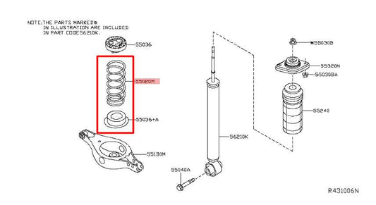 15-24 Nissan Murano Platinum AWD Rear RH and LH Side Suspension Coil Spring Set - Alshned Auto Parts