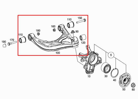 12-15 Mercedes-Benz ML350 RWD Rear LH Side Suspension Lower Control Arm Set of 4 - Alshned Auto Parts
