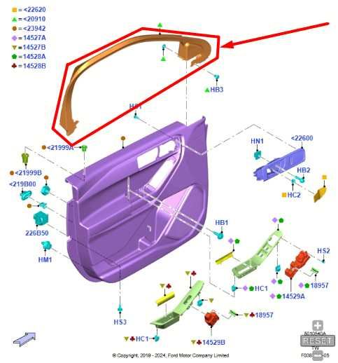 20-25 Ford Explorer Police Front Right Door Window Upper Molding LB5B-S20904-AE - Alshned Auto Parts