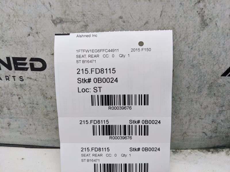 15-17 Ford F150 XLT 3.5L Rear Driver Left Side 2nd Row Seat Complete w/ Armrest - Alshned Auto Parts