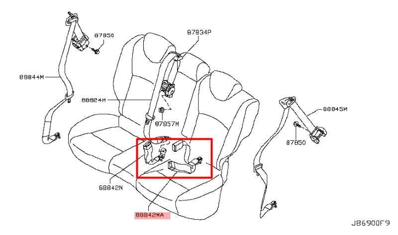 14-17 Infiniti QX50 Rear Right and Left Side 2nd Row Center Seat Belt Buckle Set - Alshned Auto Parts