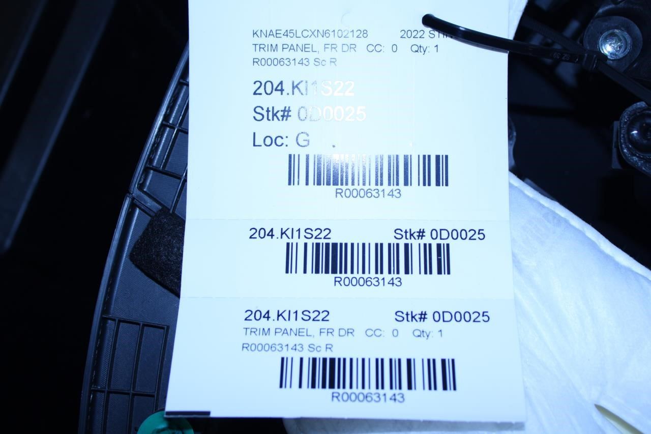 2022-2023 Kia Stinger GT1 Front Right Passenger Door Trim Panel 82308-J5670KJW - Alshned Auto Parts