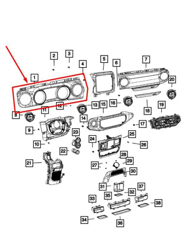18-23 Jeep Wrangler Left Side Dash Instrument Panel Speedometer Bezel 6AB19SD5AA - Alshned Auto Parts