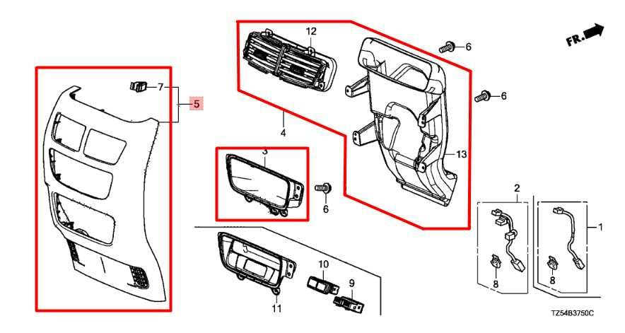 14-20 Acura MDX Rear Console Back Panel w/ Heater AC Control and Air Vent *ReaD* - Alshned Auto Parts