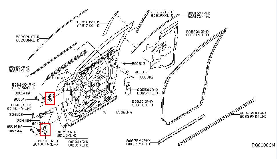 2015-2024 Nissan Murano Platinum Front Left Side Door Hinge Upper and Lower Pair - Alshned Auto Parts