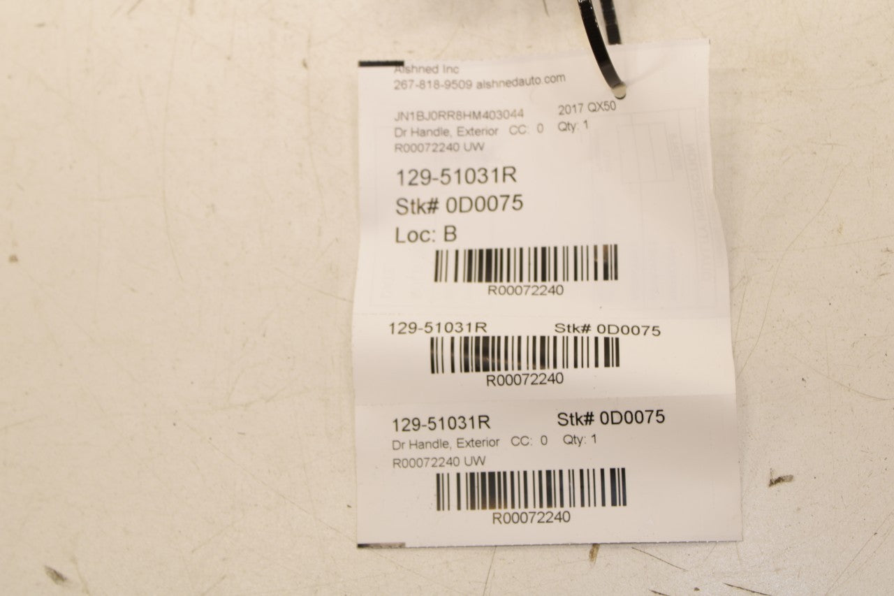 2015-2017 Infiniti QX50 3.7L AWD Front Door Passenger Right Side Exterior Handle - Alshned Auto Parts