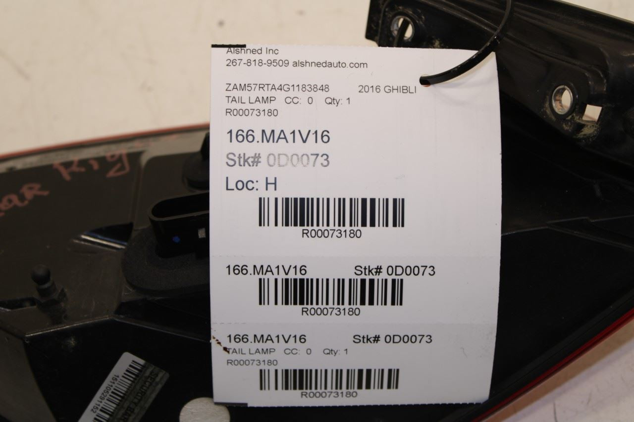 2014-20 Maserati Ghibli S Q4 Rear Right Passenger Side Tail Light Lamp 670107148 - Alshned Auto Parts