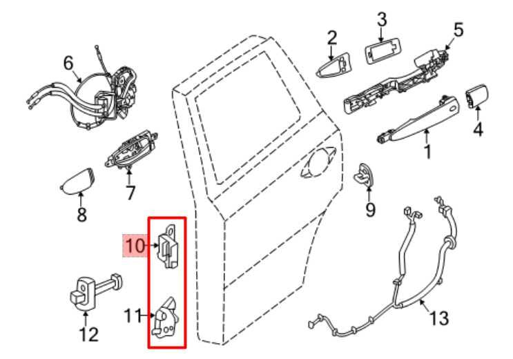 14-20 Nissan Pathfinder SV Rear Left Door Hinge Upper and Lower Pair 82401-9AM0A - Alshned Auto Parts